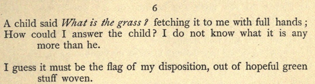 Song of Myself, section 6, as printed in 1891–92